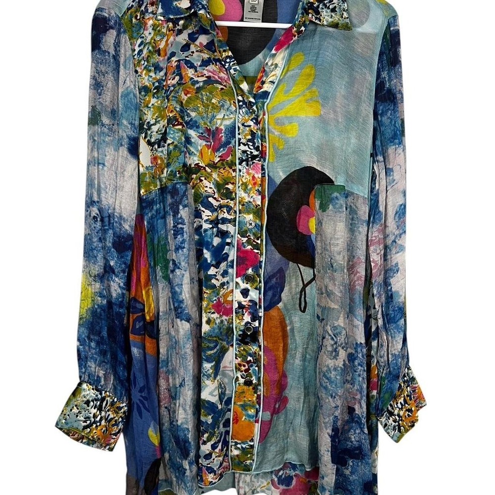 John Mark Watercolor Boho Button Down - Picture 1 of 4